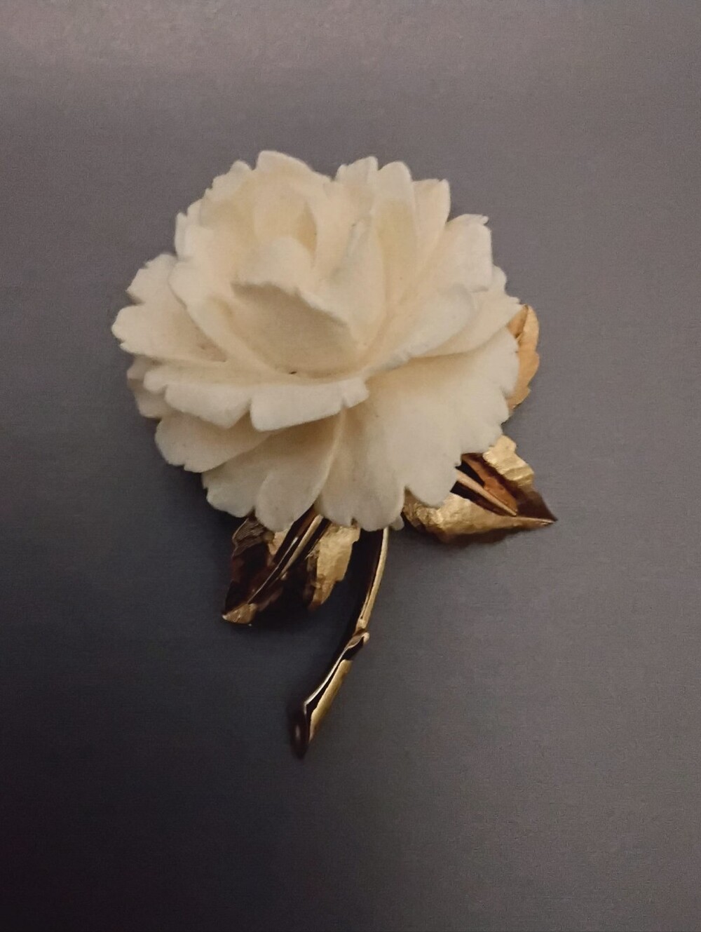 Vintage Marcel Boucher White Rose Brooch - Excellent Used Condition